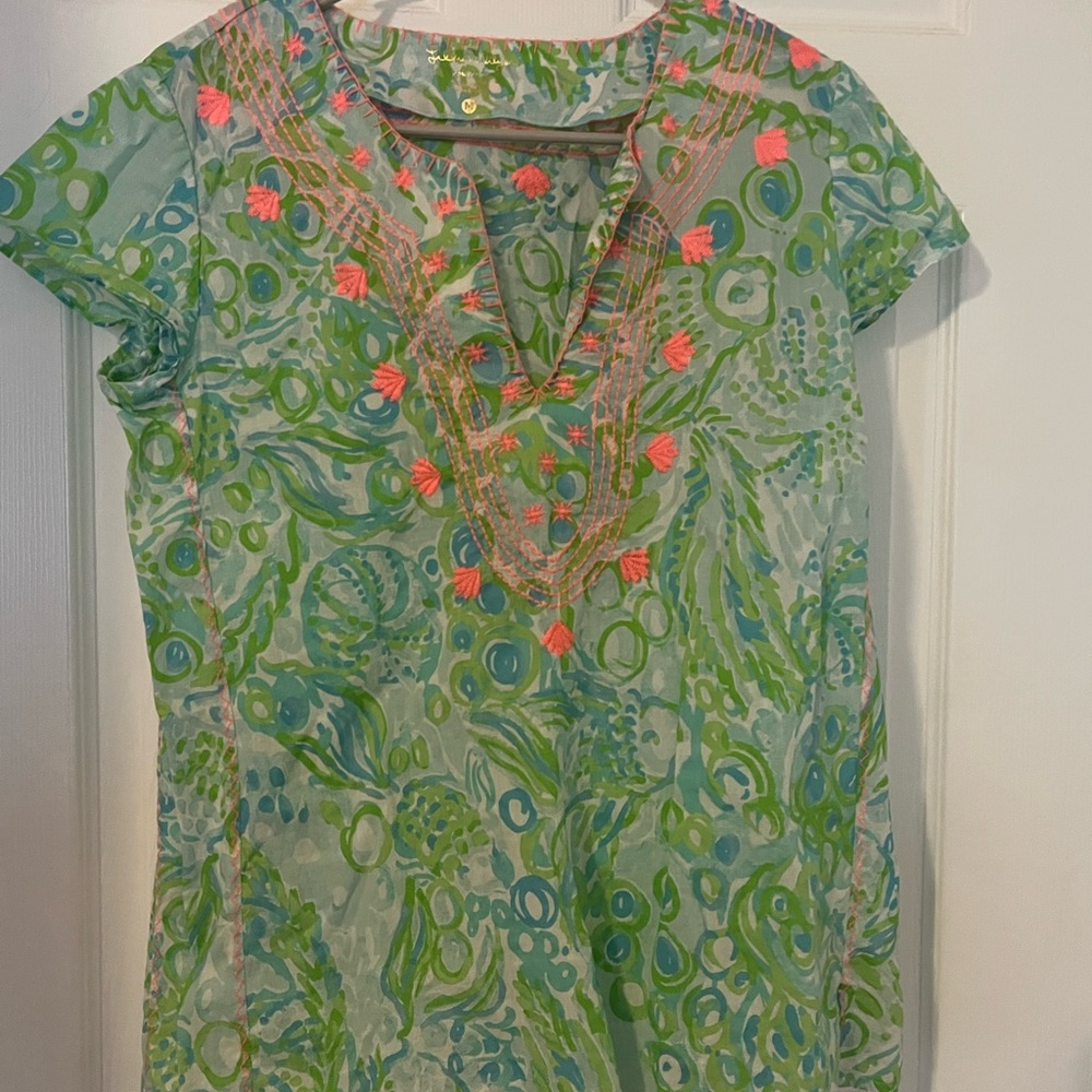 Lilly Pulitzer Green and Pink Top EUC